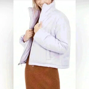 Celebrity Pink Womens Junior Lavender Cropped Winter Puffer Coat size XL NWOT